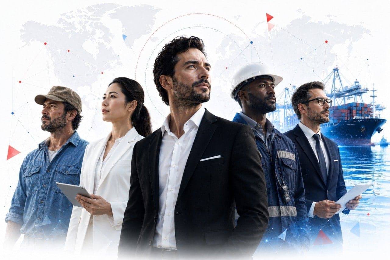 The BREAIX ecosystem: producer, buyer, broker, port inspector and financial partner connected across global commodity trade